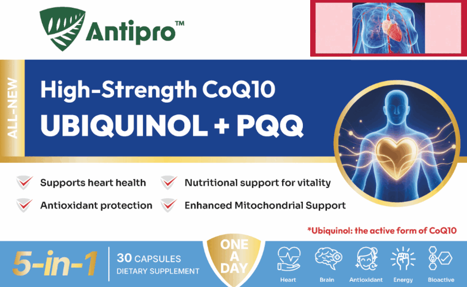 Antipro Ubiquinol CoQ10 + PQQ bottle